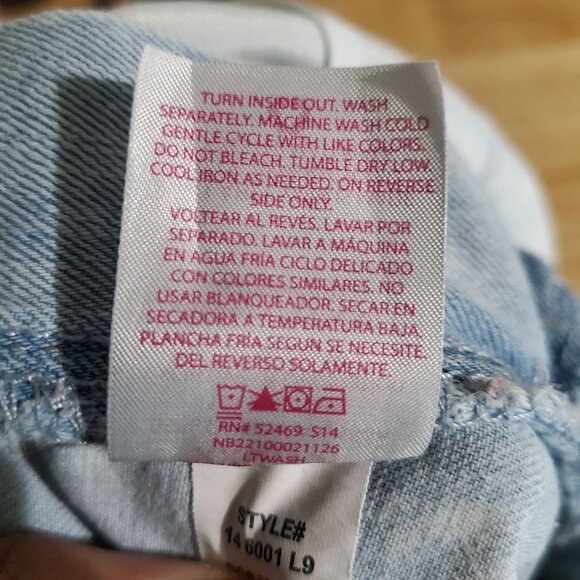 No Boundaries Overalls Womens XXL 19 Blue Distressed Denim Shorts Shortalls - Picture 4 of 12